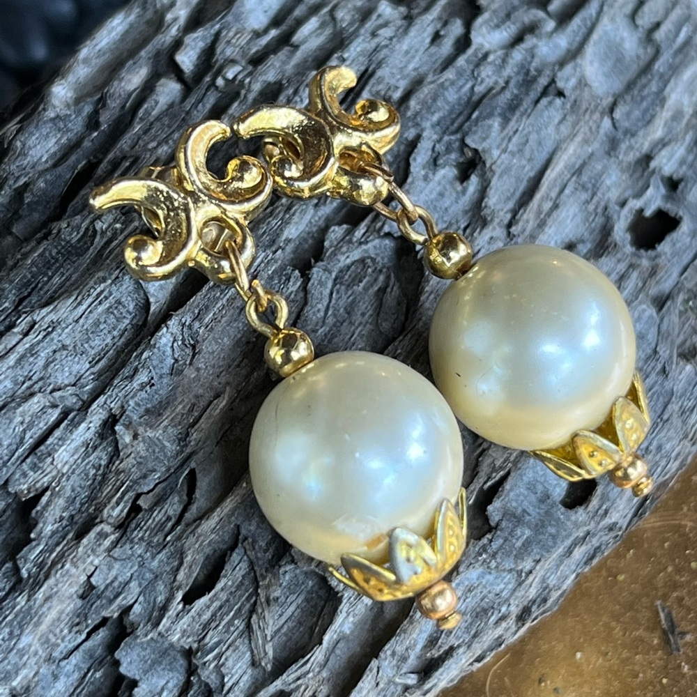 Italian Drop Dangle Fashion Pearl Earrings Vintage